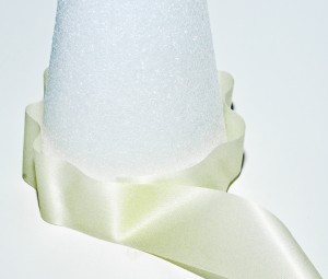 ribbon around styrofoam cone