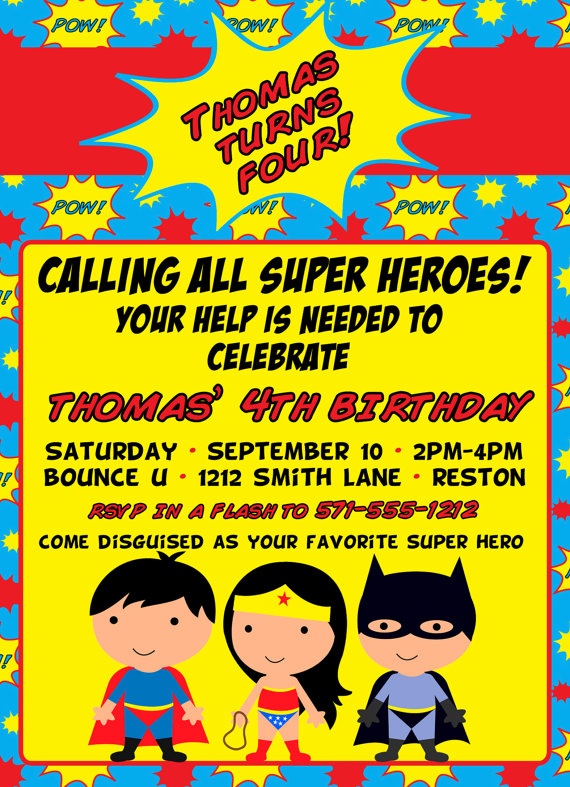 Superhero Invitation