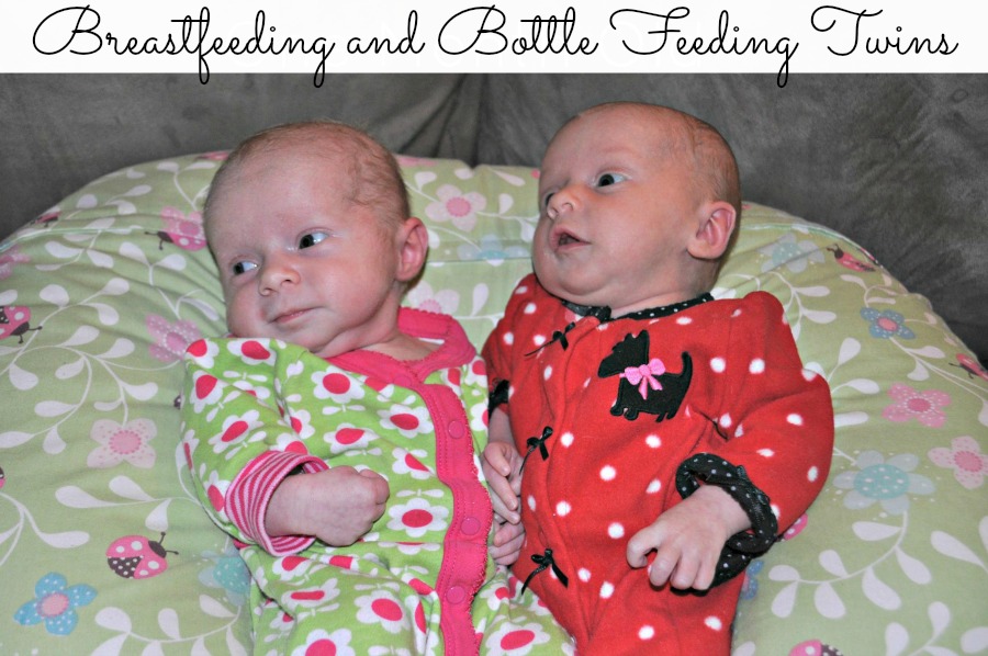 Breastfeeding and Bottle Feeding Twins