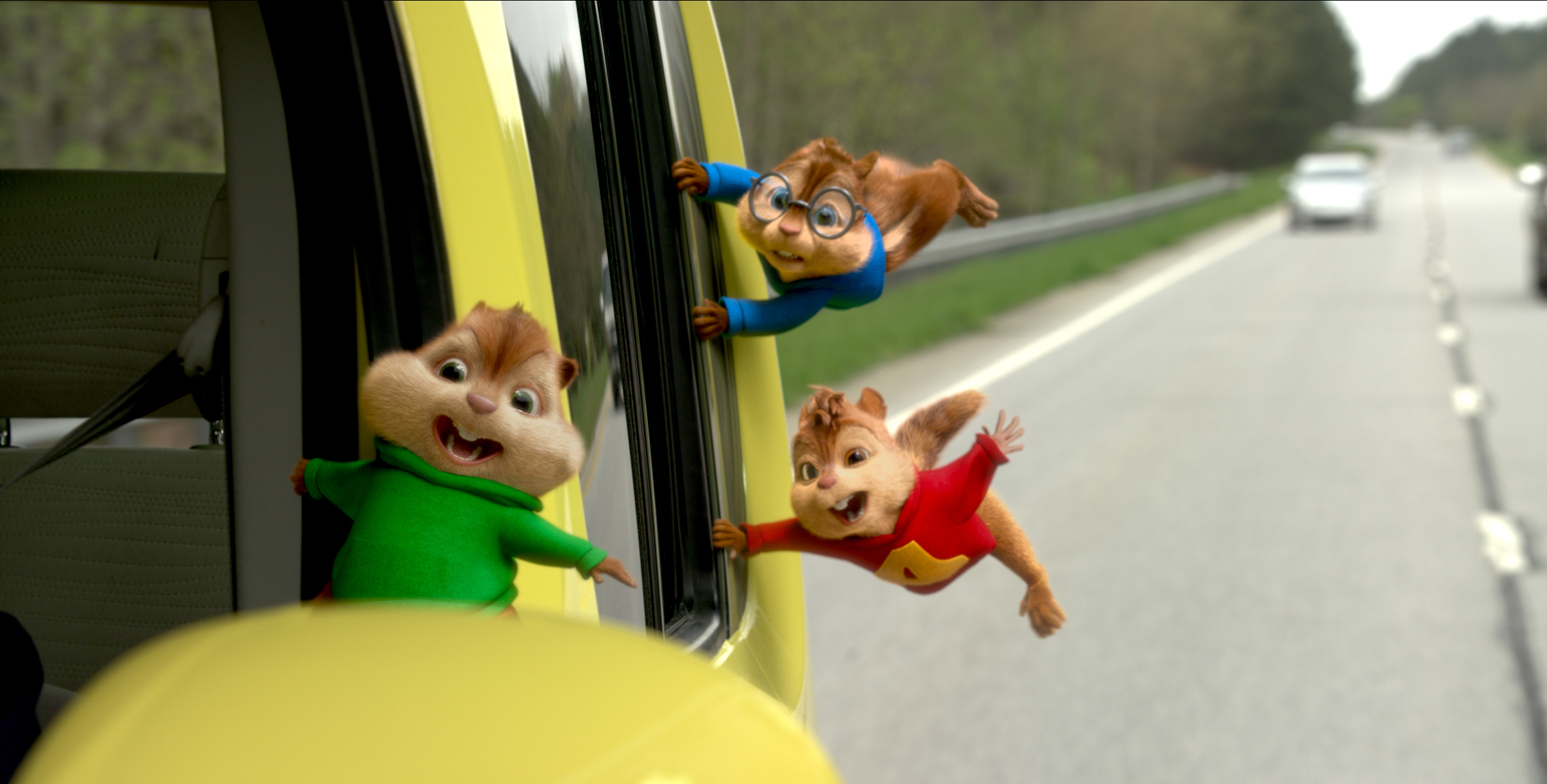 mk0060_v9787316.0079 Theodore, Alvin, and Simon go on a wild Òroad chipÓ in ALVIN AND THE CHIPMUNKS: THE ROAD CHIP. Photo Credit: Courtesy Twentieth Century Fox Alvin and the Chipmunks, the Chipettes and CharactersÊª &Ê© 2015 BagdasarianÊProductions, LLC.Ê All rights reserved.Ê© 2015 Twentieth Century Fox Film Corporation.Ê All rights reserved. ÊNot for sale or duplication.