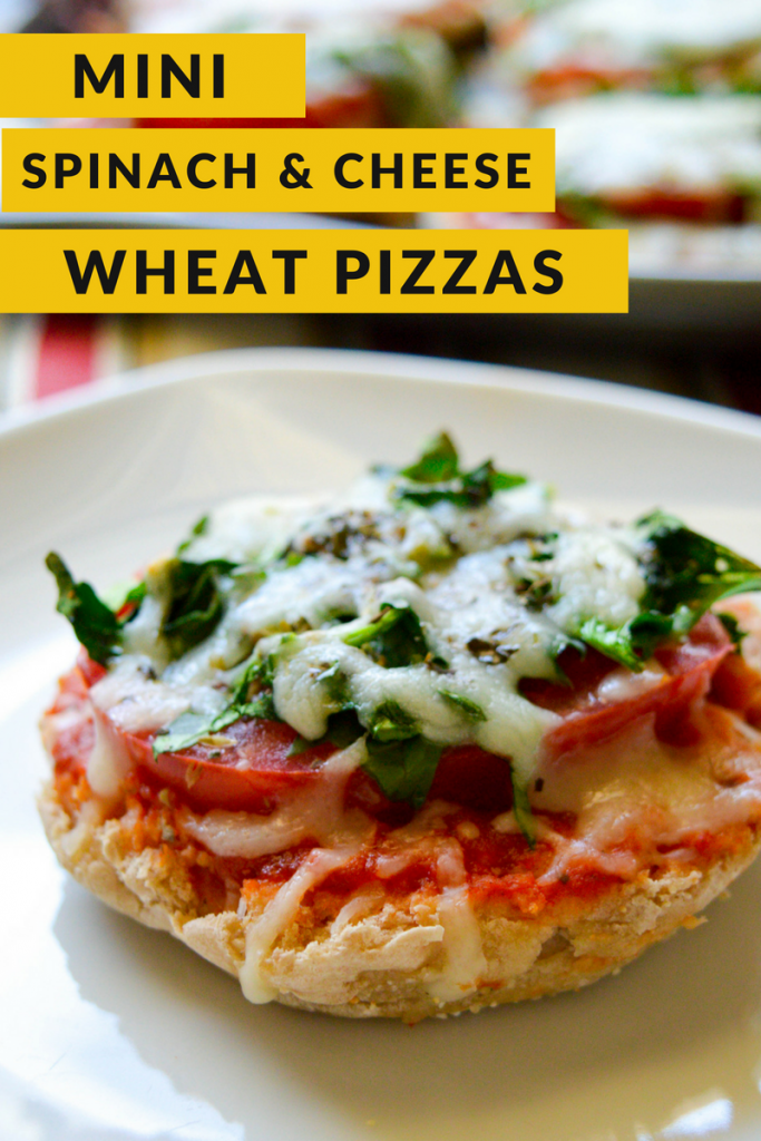 Mini Spinach and Cheese Whole Wheat Pizzas