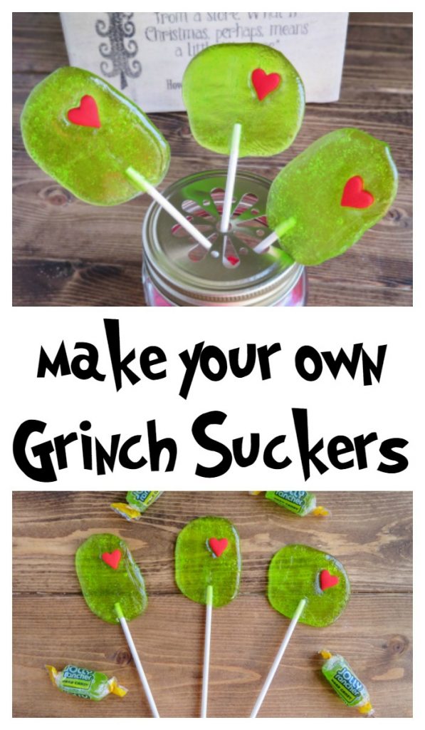 Make your own Grinch Suckers! These are SO easy to make!