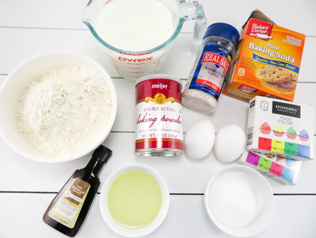Ingredients for Mini Rainbow Pancakes