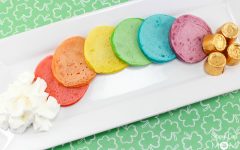 Mini Rainbow Pancakes for St. Patrick's Day