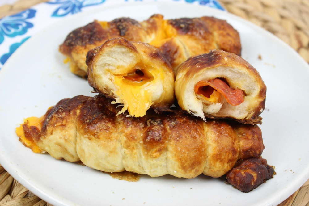 Pepperoni and Cheese Pretzel Twists